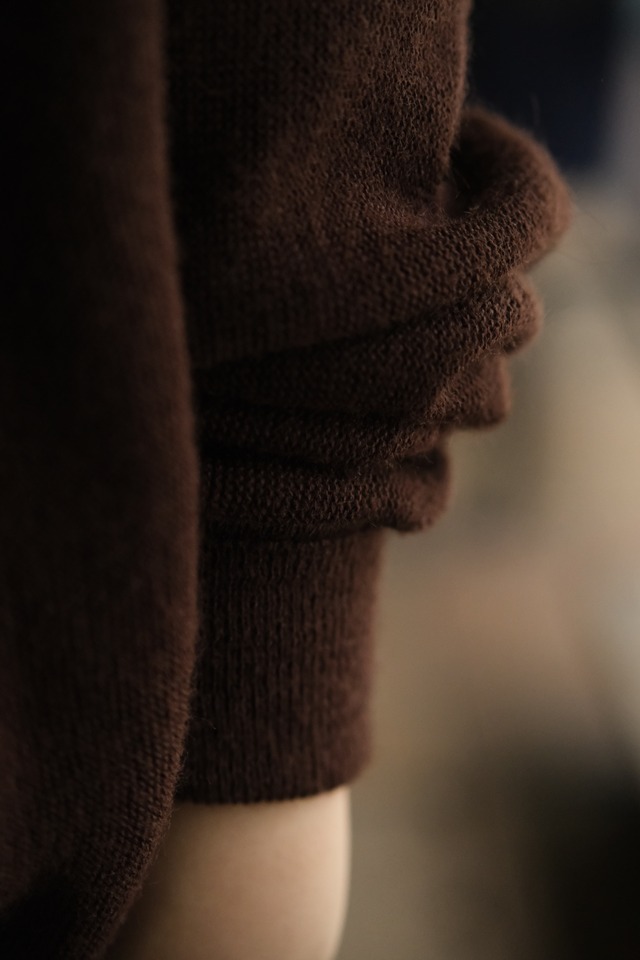 Utah／"Buckingham" acryl knit cardigan／brown