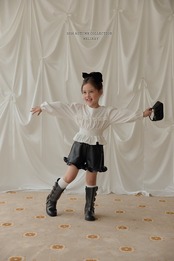 韓国子供服 / 26Autumn / 〖取寄〗Melikey / スモークフリルTシャツ / 女子服 *XS~JM*