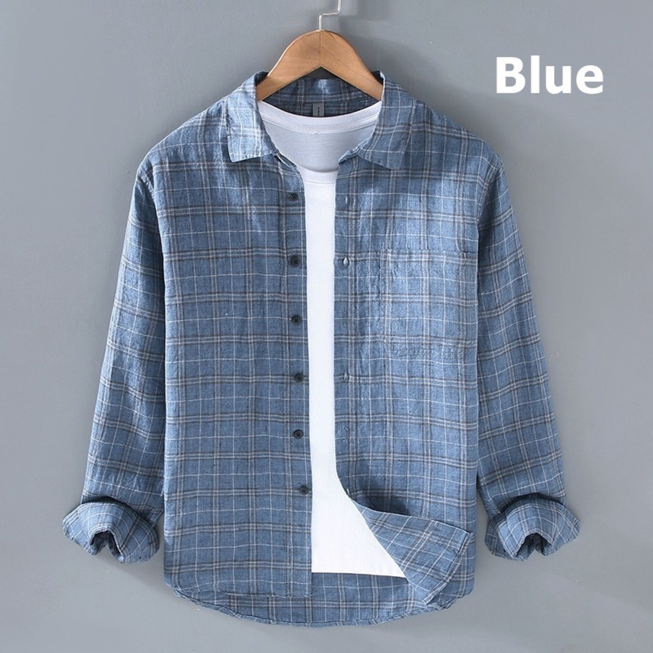 【M-3XL】Grid Check Long Sleeve Shirt / グリッド チェック 長袖 シャツ