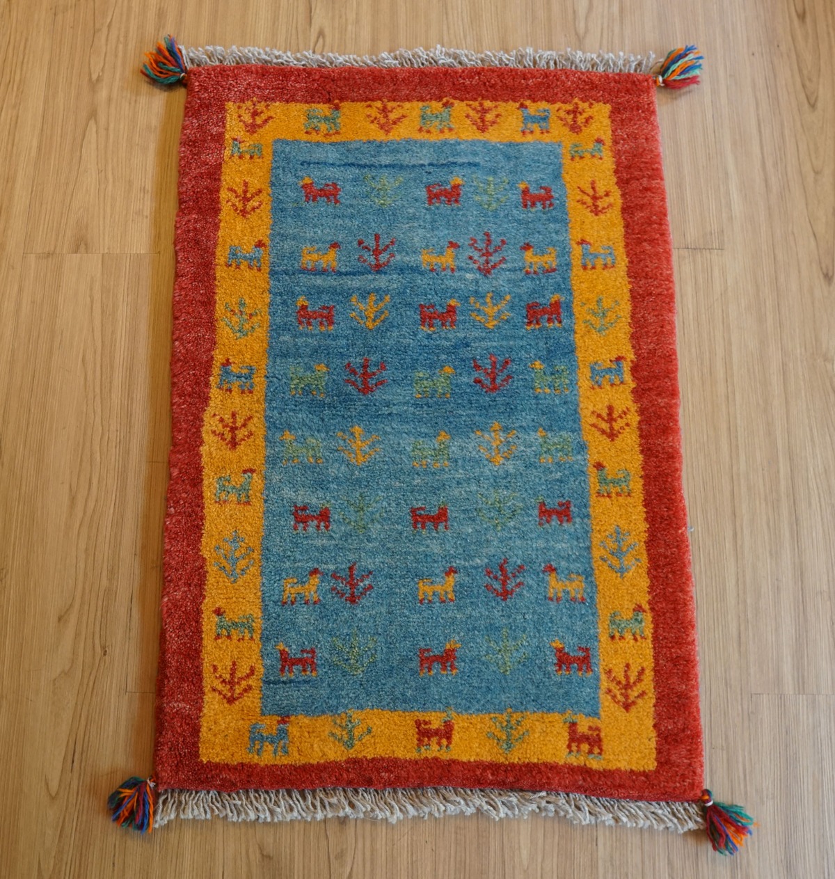 ペルシャ手織りギャッベ 80×52cm アマレ族 ウールラグ | Decorworks
