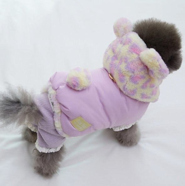 予約【iloilo】Leopard Bear Padded Cape (Purple)