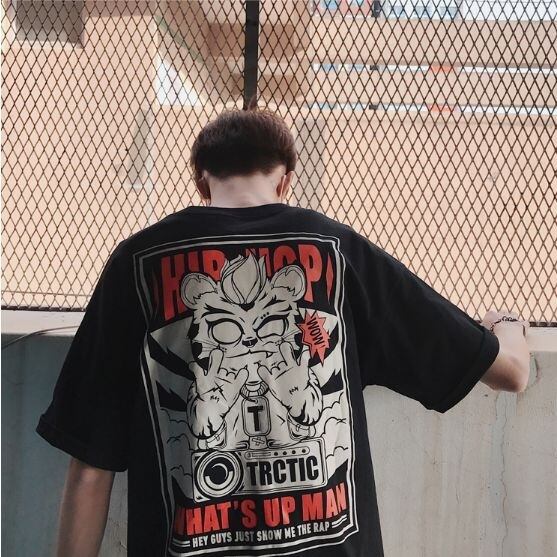 全2色 Tシャツ カットソー プリント カジュアル B系 半そで