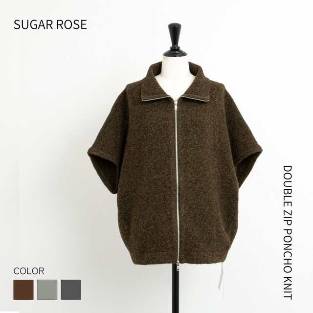 ダブルジップポンチョニット【SUGAR ROSE／シュガーローズ】