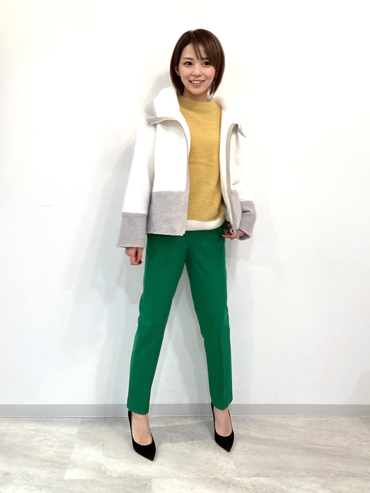 切り替えウールアウター