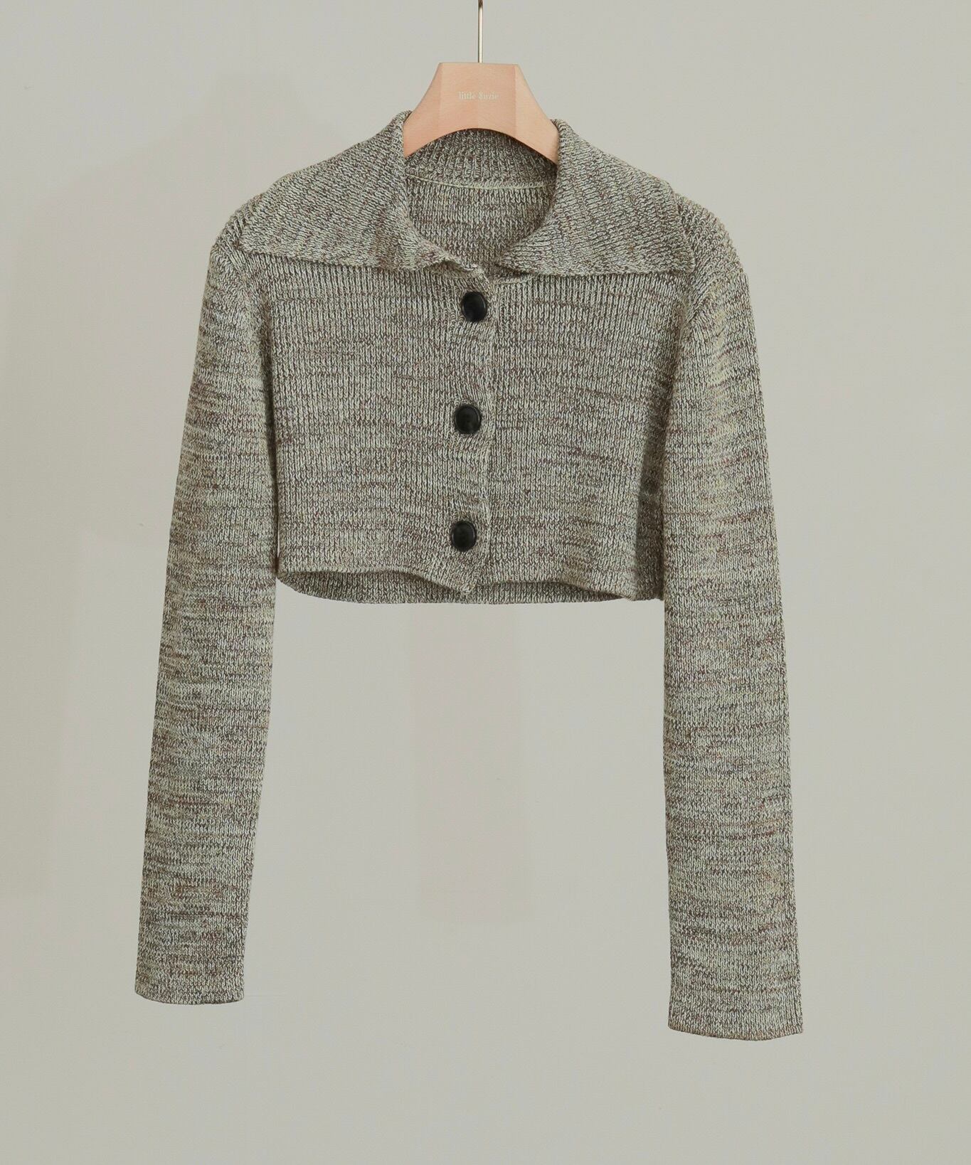 Little $uzie / ls52490K LINEN COTTON RIB SHORT CARDIGAN (MIX/MULTI  
