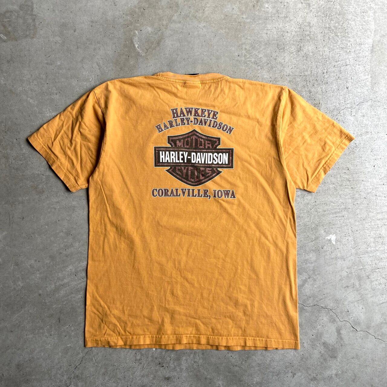 USA製 Harley-Davidson ハーレーダビッドソン 両面プリント Tシャツ メンズXL 古着 モーターサイクル バイクTシャツ  フロントロゴ バックプリント イエロー 黄色【Tシャツ】【SA2107】 | cave 古着屋【公式】古着通販サイト