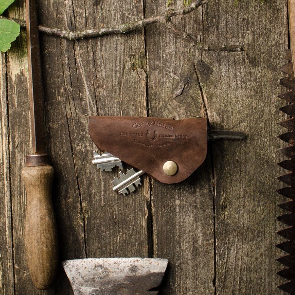 122 Leather Key Holder, Organizer Wood Brown