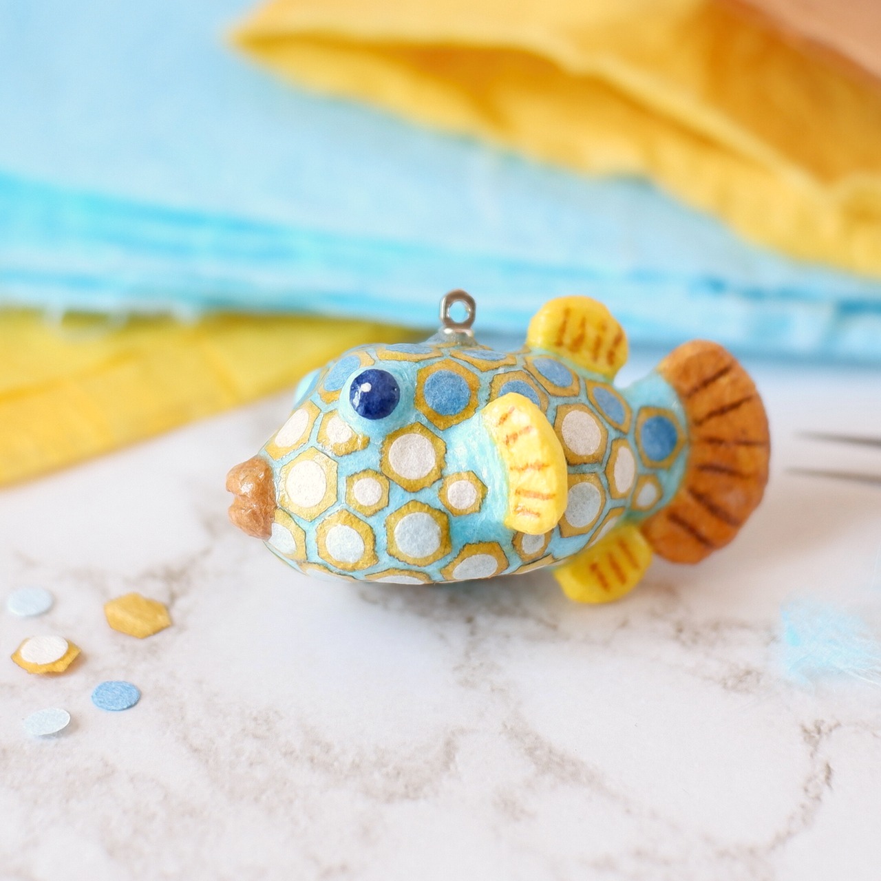 和紙小物/アクセサリー『ハコフグ（成魚）』