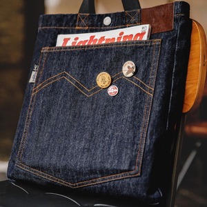 Denim Square Shoulder Tote Bag / デニム スクエア ショルダー トート バッグ