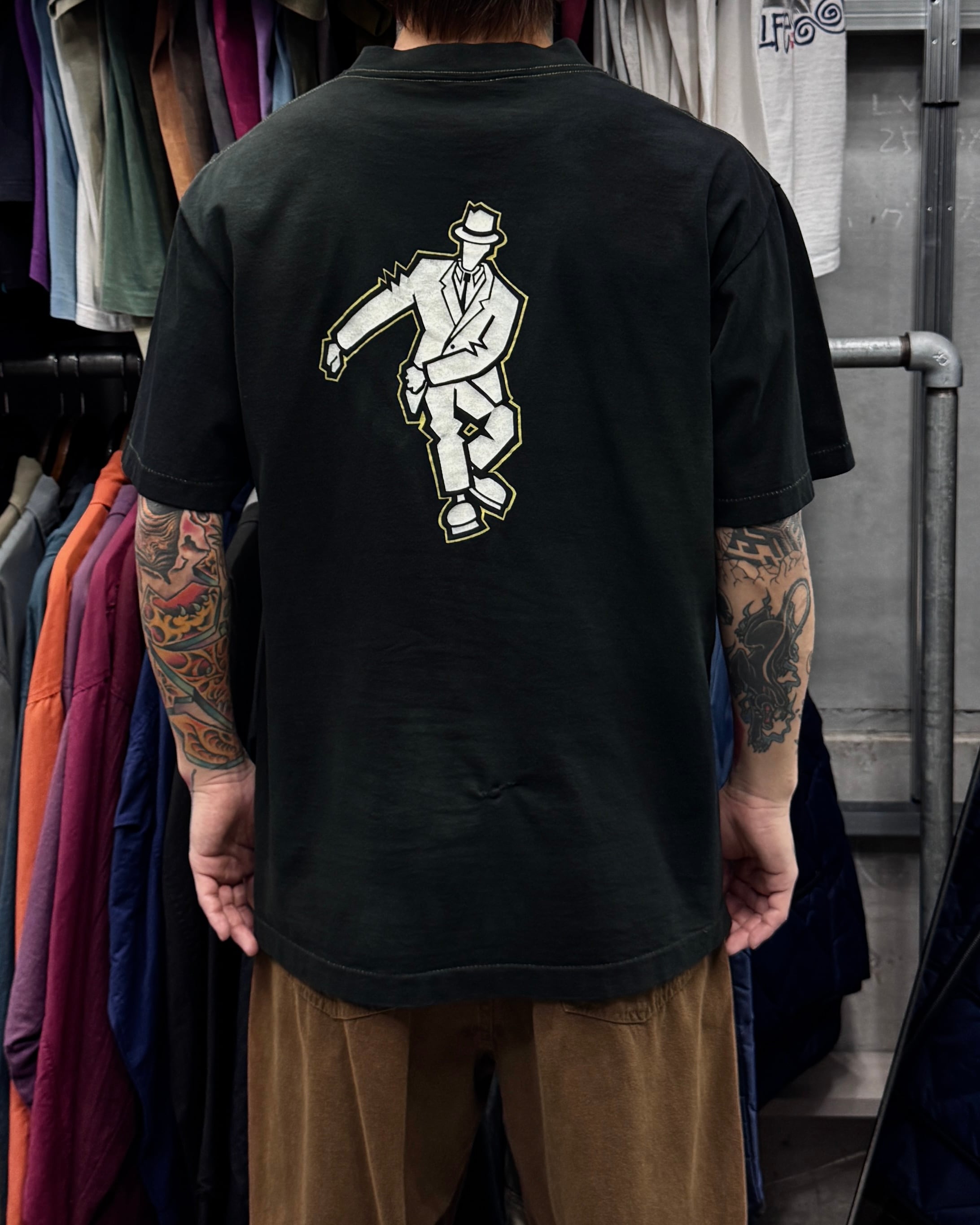 90's old stussy Dance Man Design Tee “白タグ” “ダンスマン“【高円寺