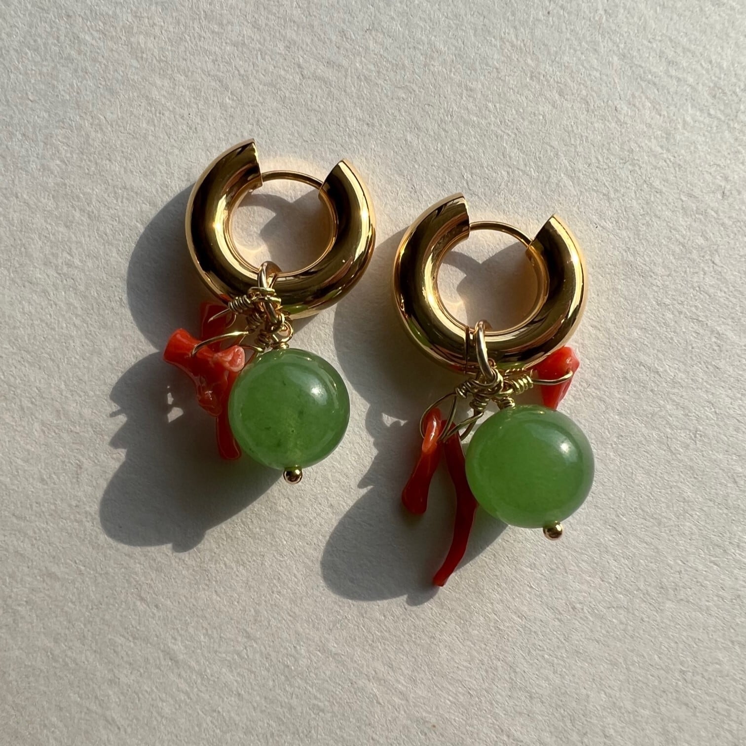 Renewal / Forest green Pierced earrings