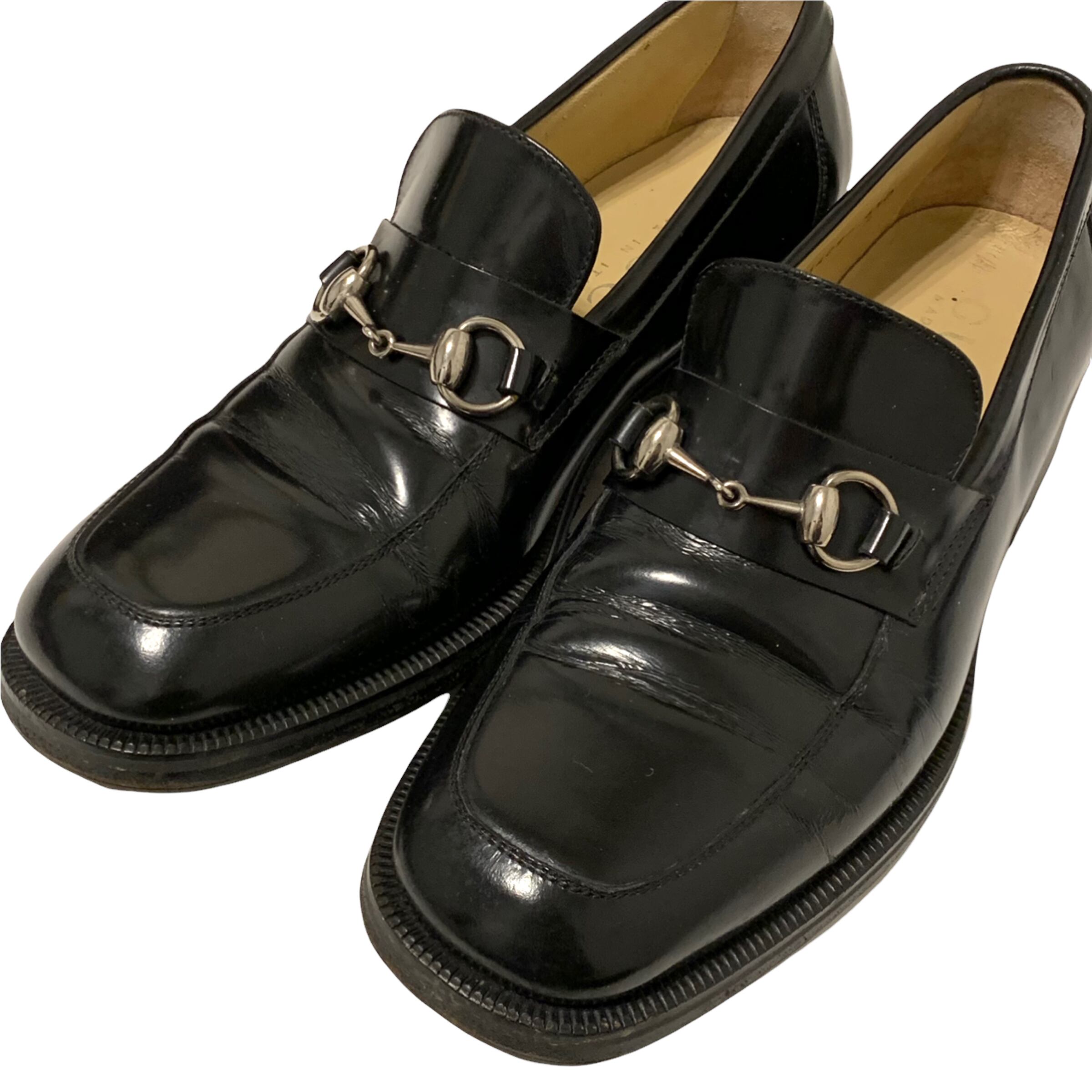 グッチ GUCCI ローファー 6 1/2 B ホースビット レザー ダークブラウン 