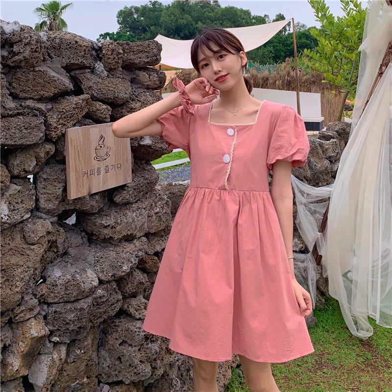 ワンピースレディース夏服スカート スリーブ 大人ガーリー スウィート