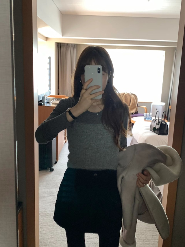 (予約) ounce / Hairy alpaca bustier knit 2color