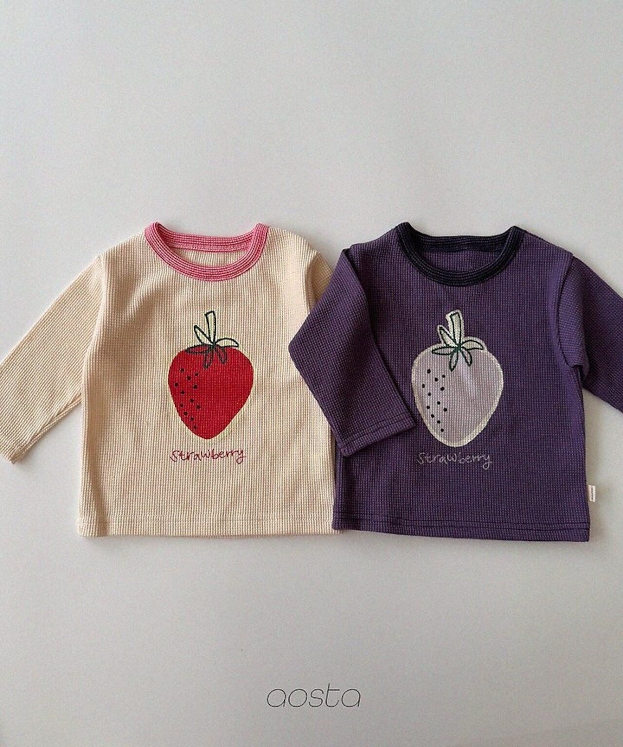 韓国子供服 / 26Autumn / Aosta / イチゴTシャツ / 秋服 *S~XXL*