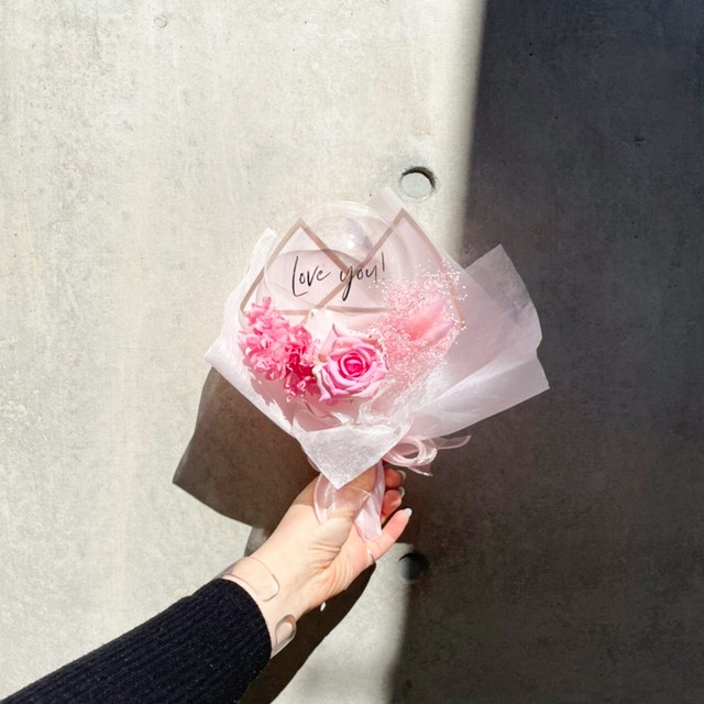 BALLOON FLOWER BOUQUET MINI - pink rose -