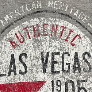 【Dodger】LAS VEGAS サークルロゴ プリント パーカー フーディー プルオーバー X-LARGE グレー 裏起毛 US古着