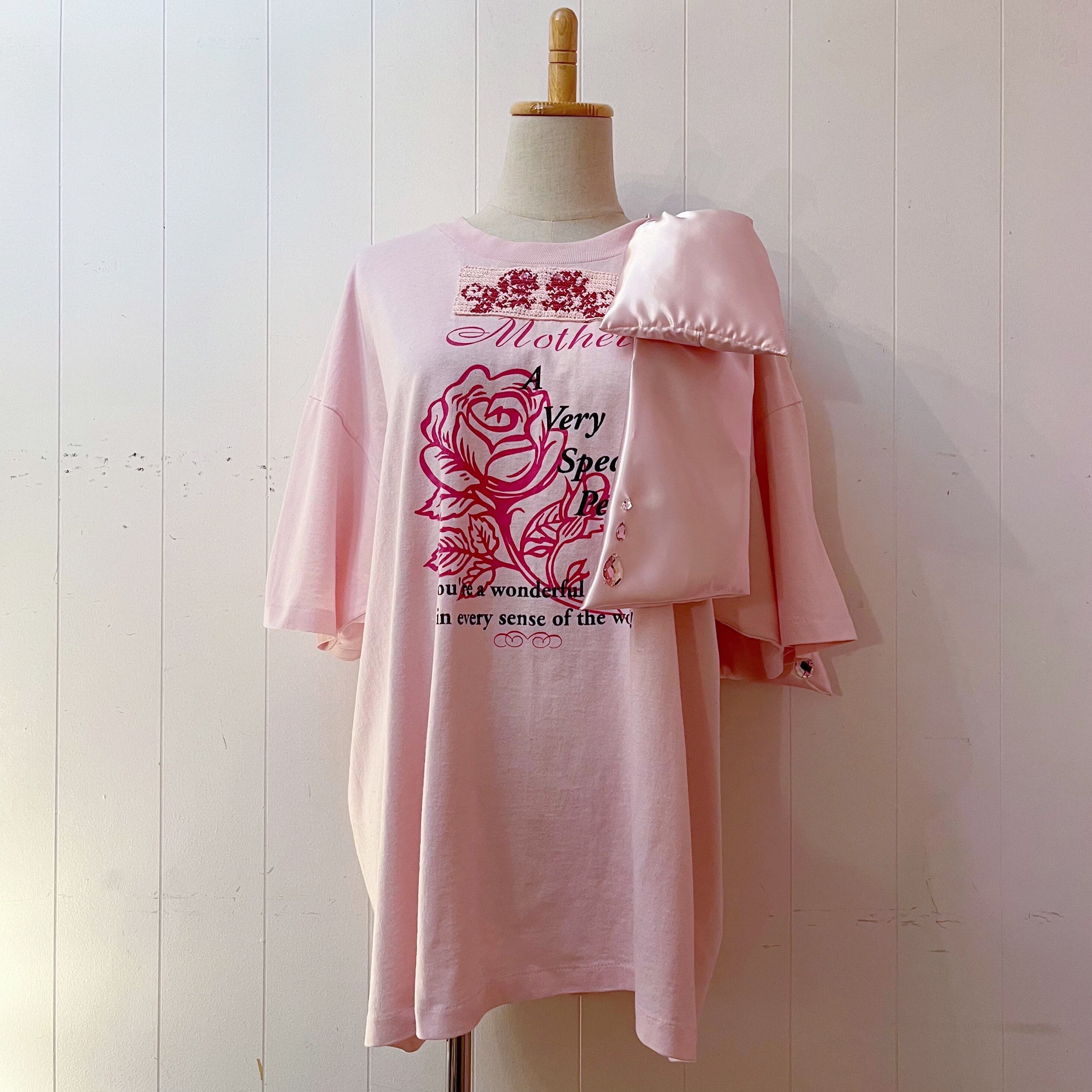 remake ˚✧₊ big ribbon pink T-shirt