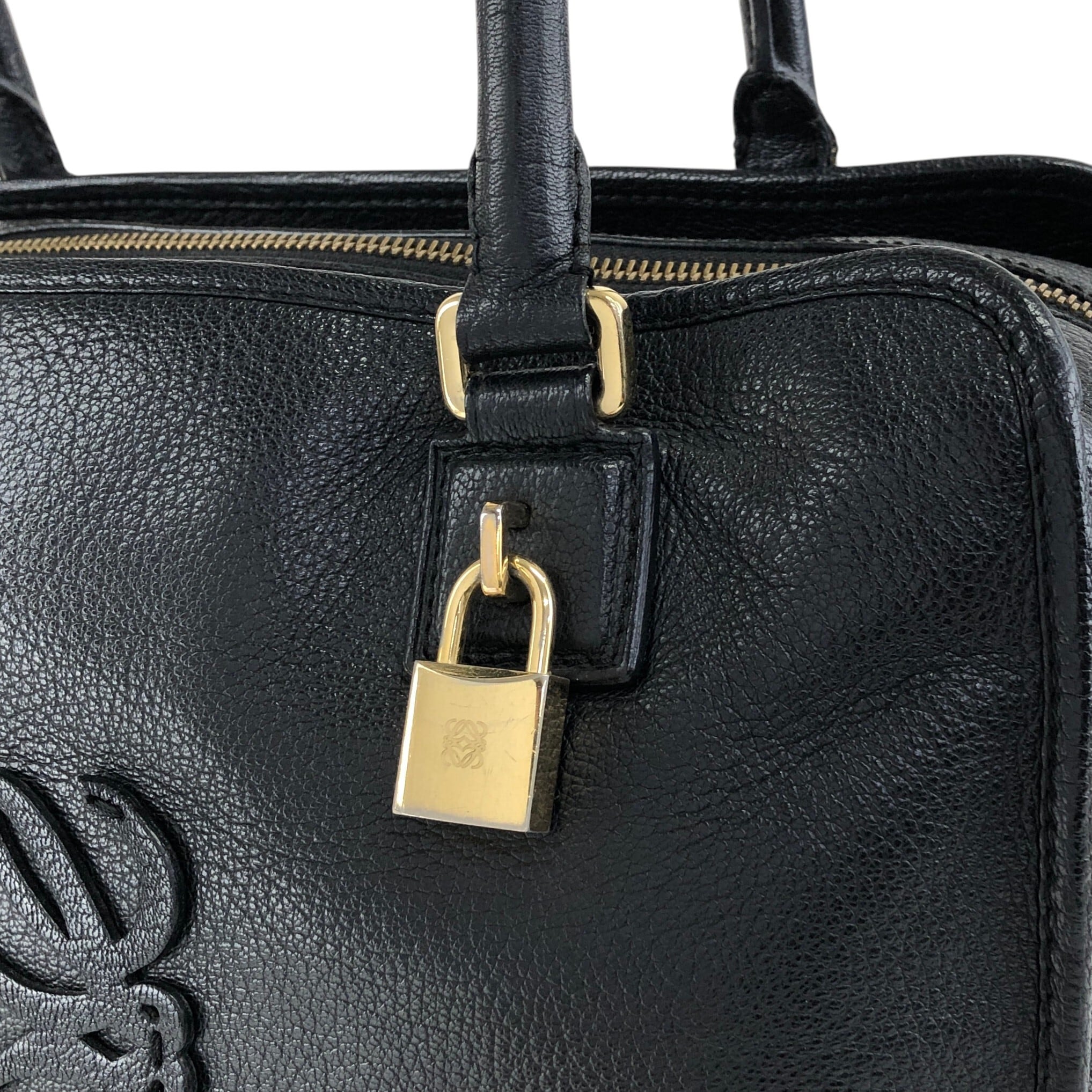 LOEWE ロエベ ハンドバッグ ブラック アナグラム レザー ミニボストン