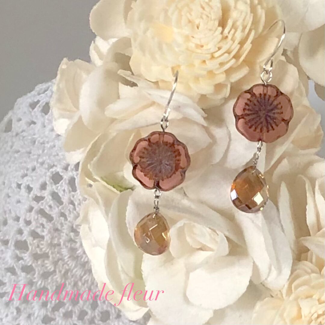 チェコビーズピアス〜ハワイアンフラワー〜 | 手しごと屋 ふる〜る