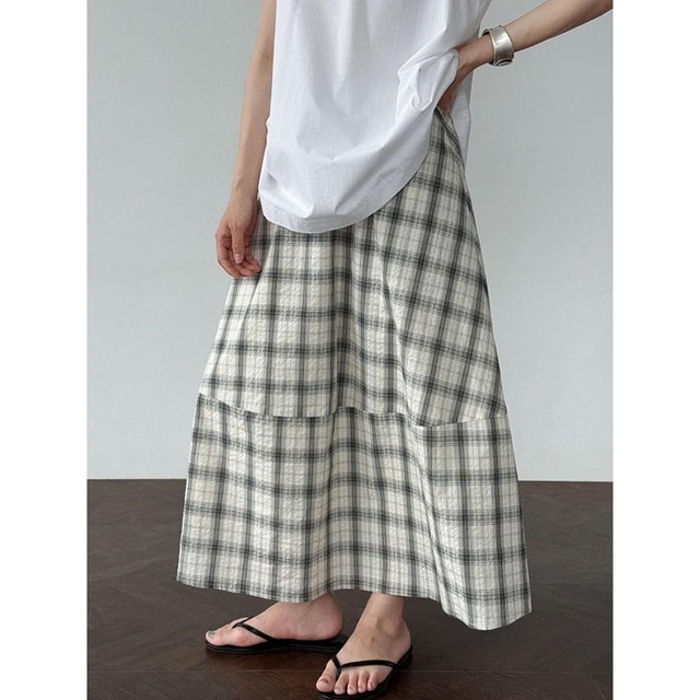 A-line check design skirt
