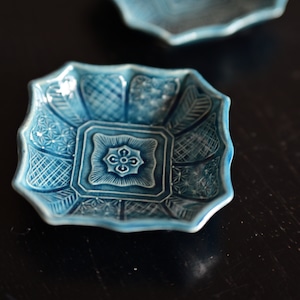 【50581】 珉平焼（1個）ブルー 【S】 / Minpei Yaki Plate Blue