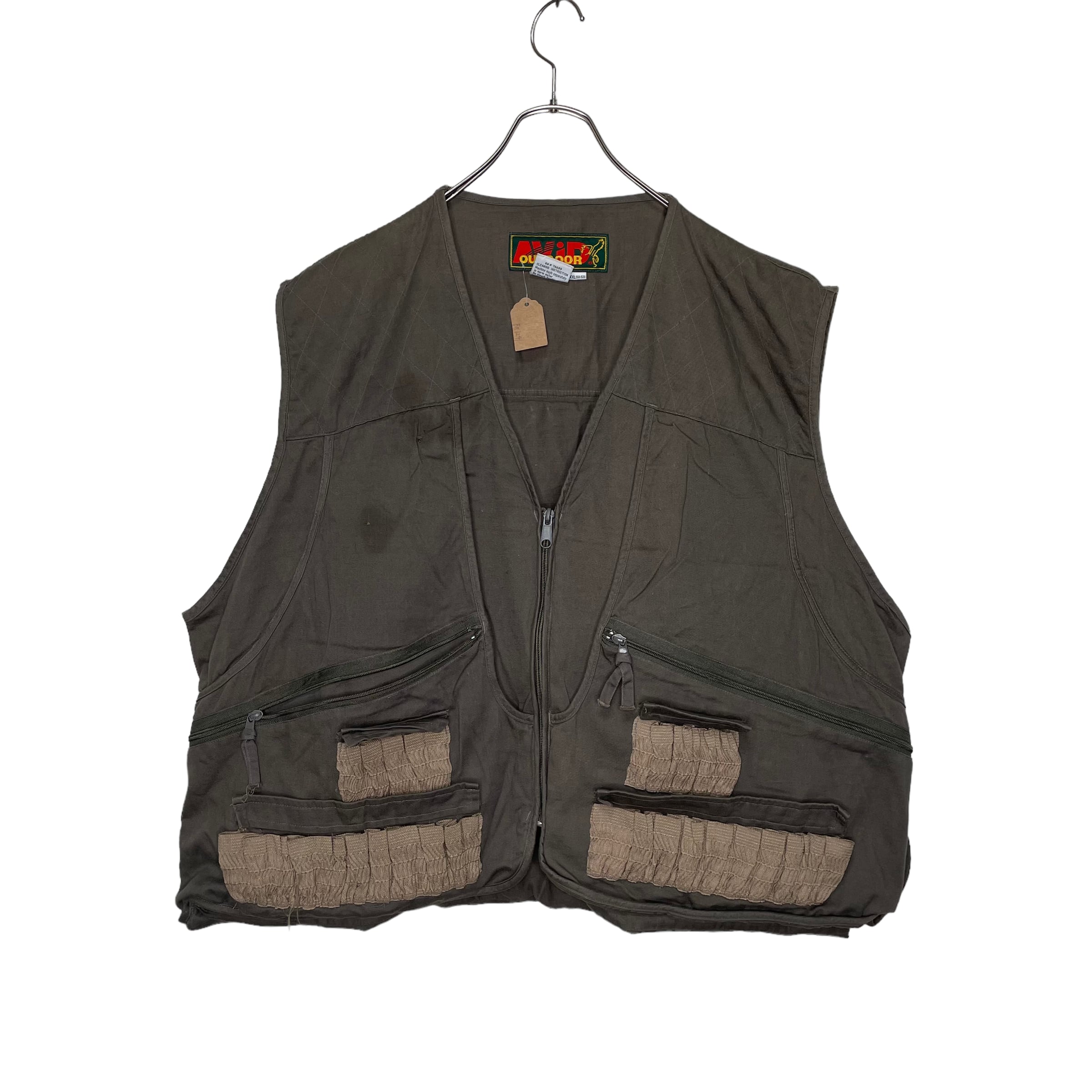 AViD OUTDOOR ハンティングベスト 2XL 多機能ポケット オリーブ 状態