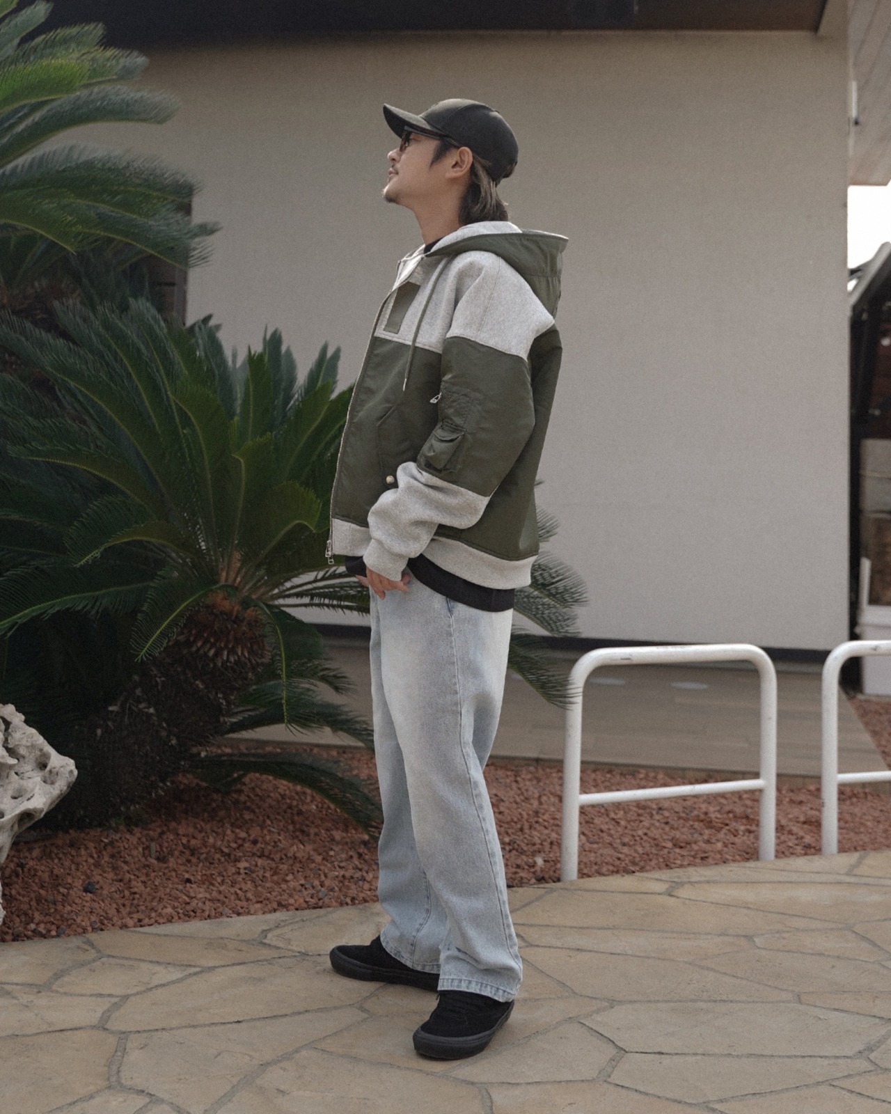 【#Re:room】SWITCHING TWILL SWEAT ZIP PARKA［REC866］