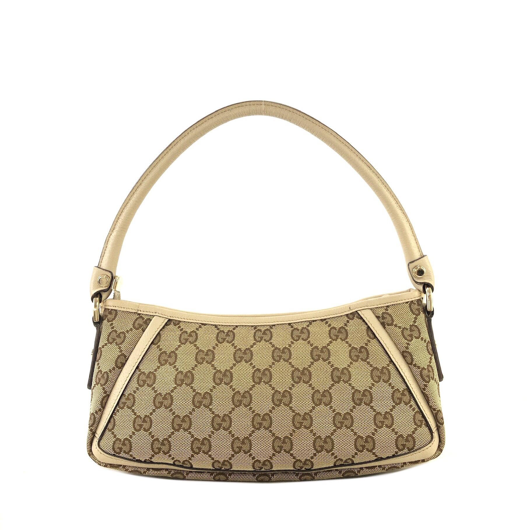 GUCCI グッチ GG キャンバス レザー ホーボー アビー ハンドバッグ