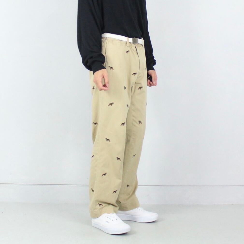 Polo Ralph Lauren イヌ総柄刺繍 チノパンツ【FF-4456】 | cv Polo Ralph Lauren イヌ総柄刺繍 チノパンツ【FF-4456】 | cv