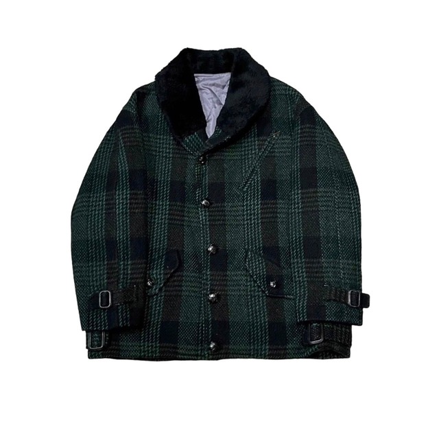 Vintage - Shawl Collar Padding Tweed Coat (size-M) ¥18000+tax