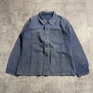 50-60s Metis リネン サンフェード フレンチワークジャケット