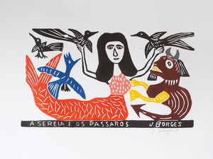 J.BORGES ジョタ・ボルジェス 木版画 L【A SEREIA E OS PASSAROS】