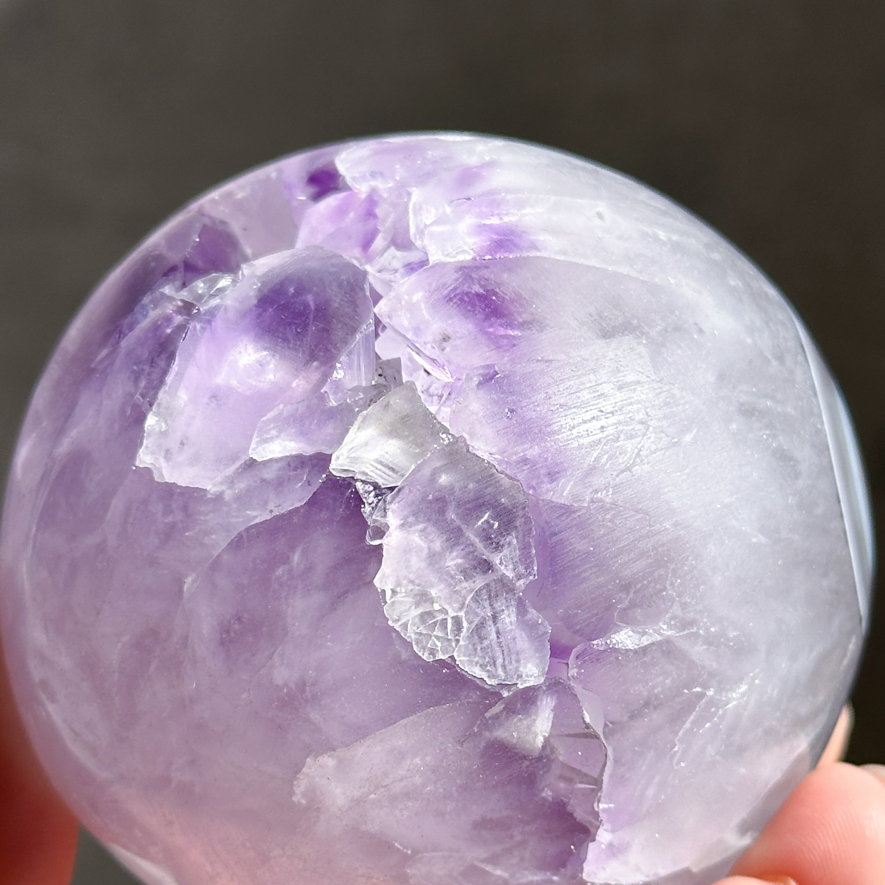 ウルグアイ産アゲート×アメジスト スフィア（丸玉）53◇Agate×Amethyst