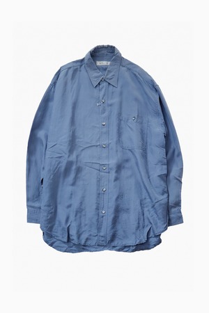 【極上シルク100%】VINTAGE SMOKY BLUE SILK SHIRT