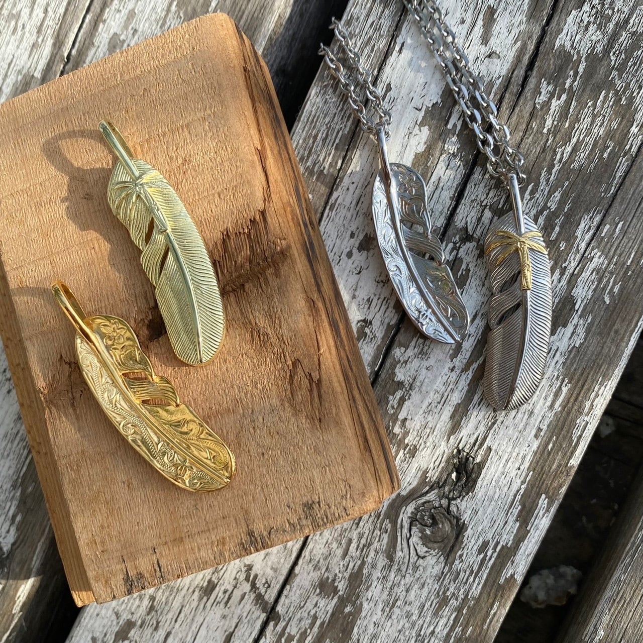 LIFE isオリジナル ハワイアンジュエリーヤシの木フェザーネックレス