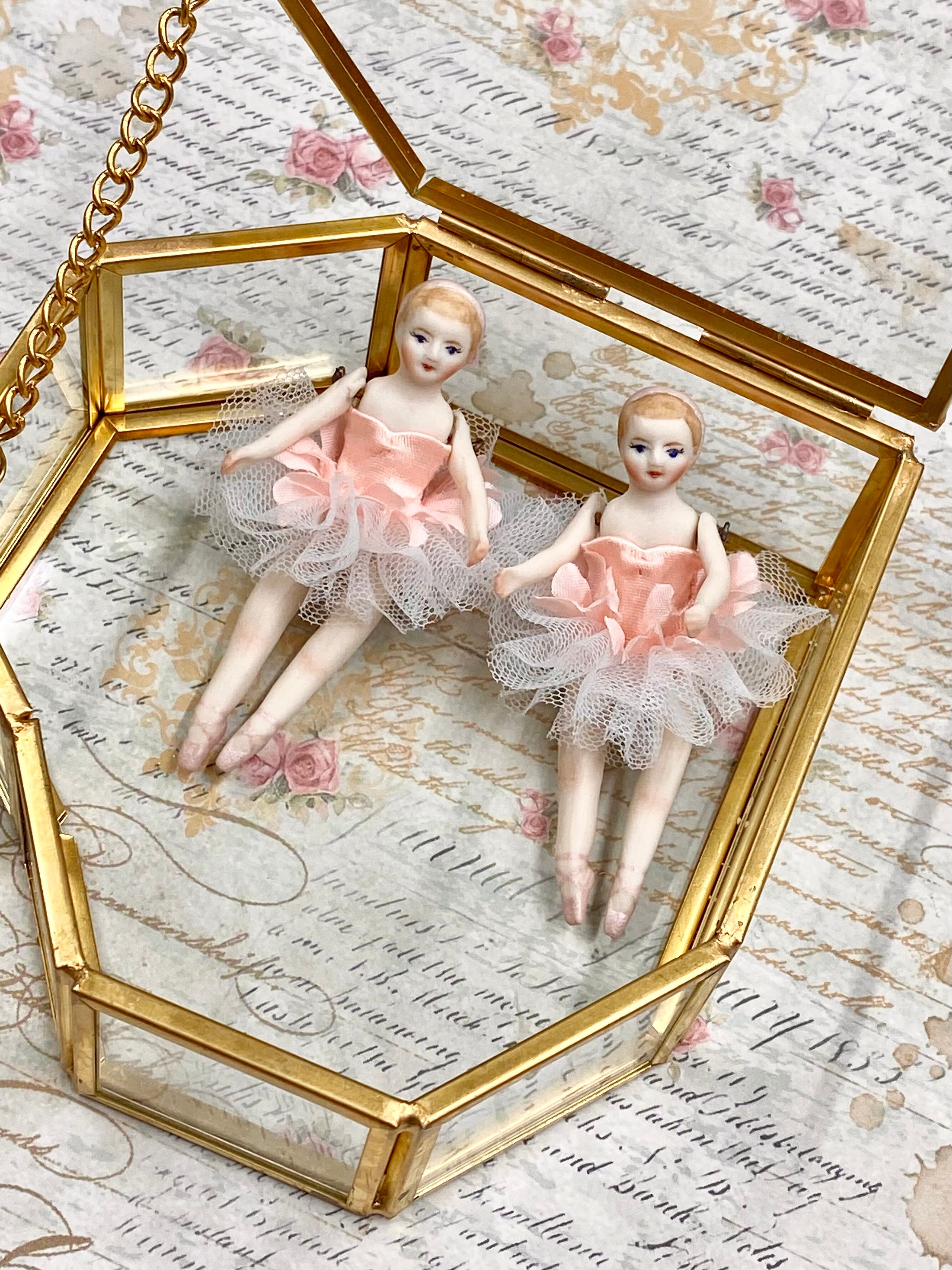 完成ドール】ミニチュアビスクドール/ 小さなバレリーナ / 7.5cm