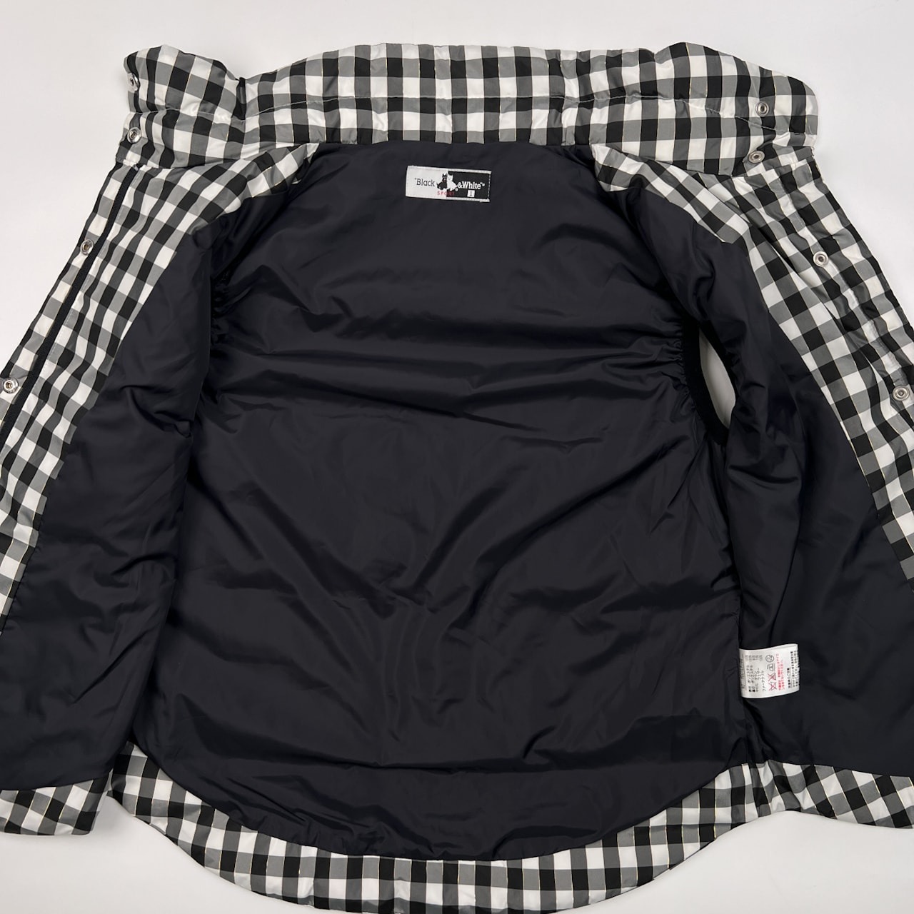 Black & White ブラックアンドホワイト チェック柄 ダウン ベスト サイズ 1 /ブラック&ホワイト/ゴルフ/レディース