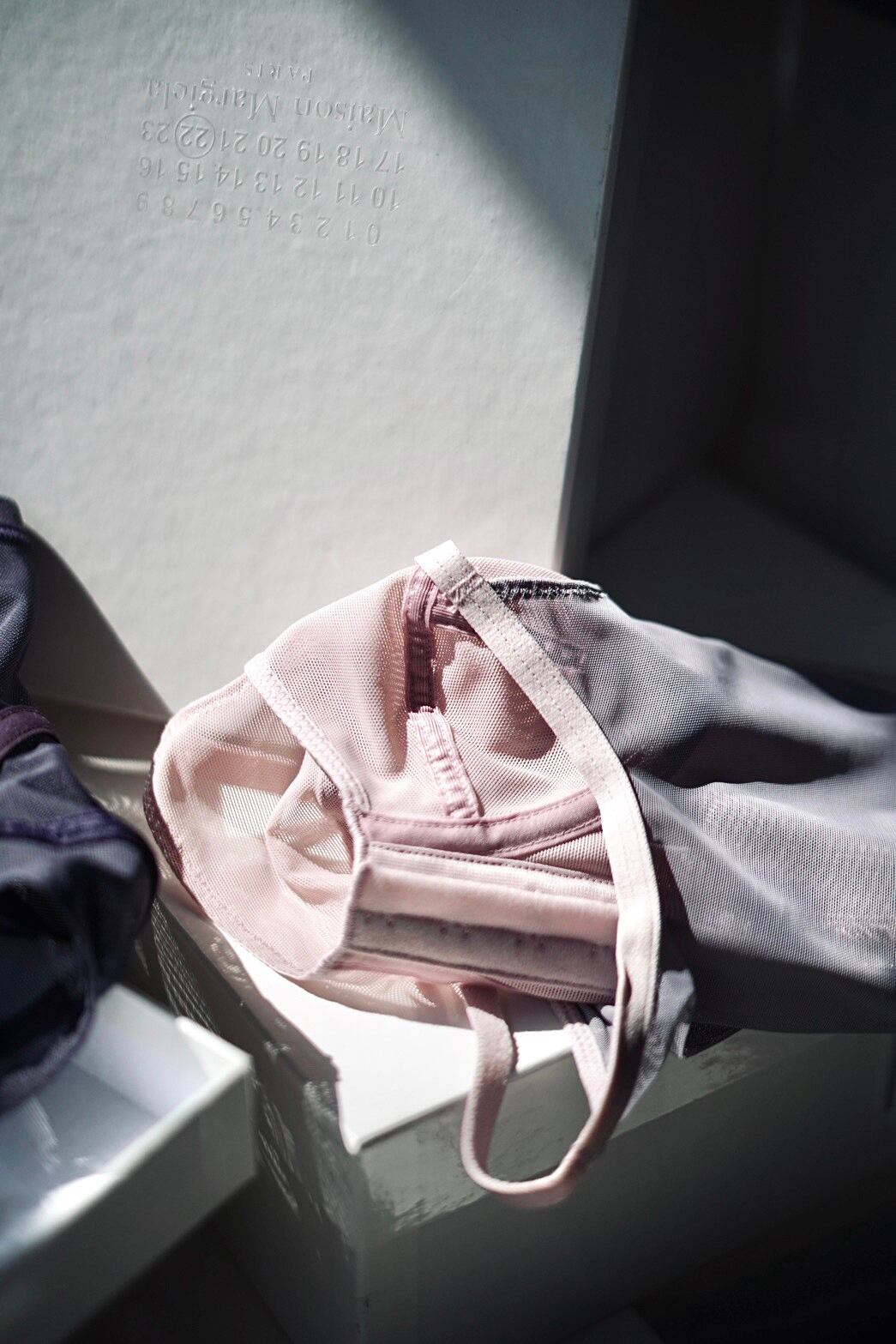 OVERNEATH / NET×BUSTIER (Bustier / 036N) ( Dusty Pink×Grey , Navy