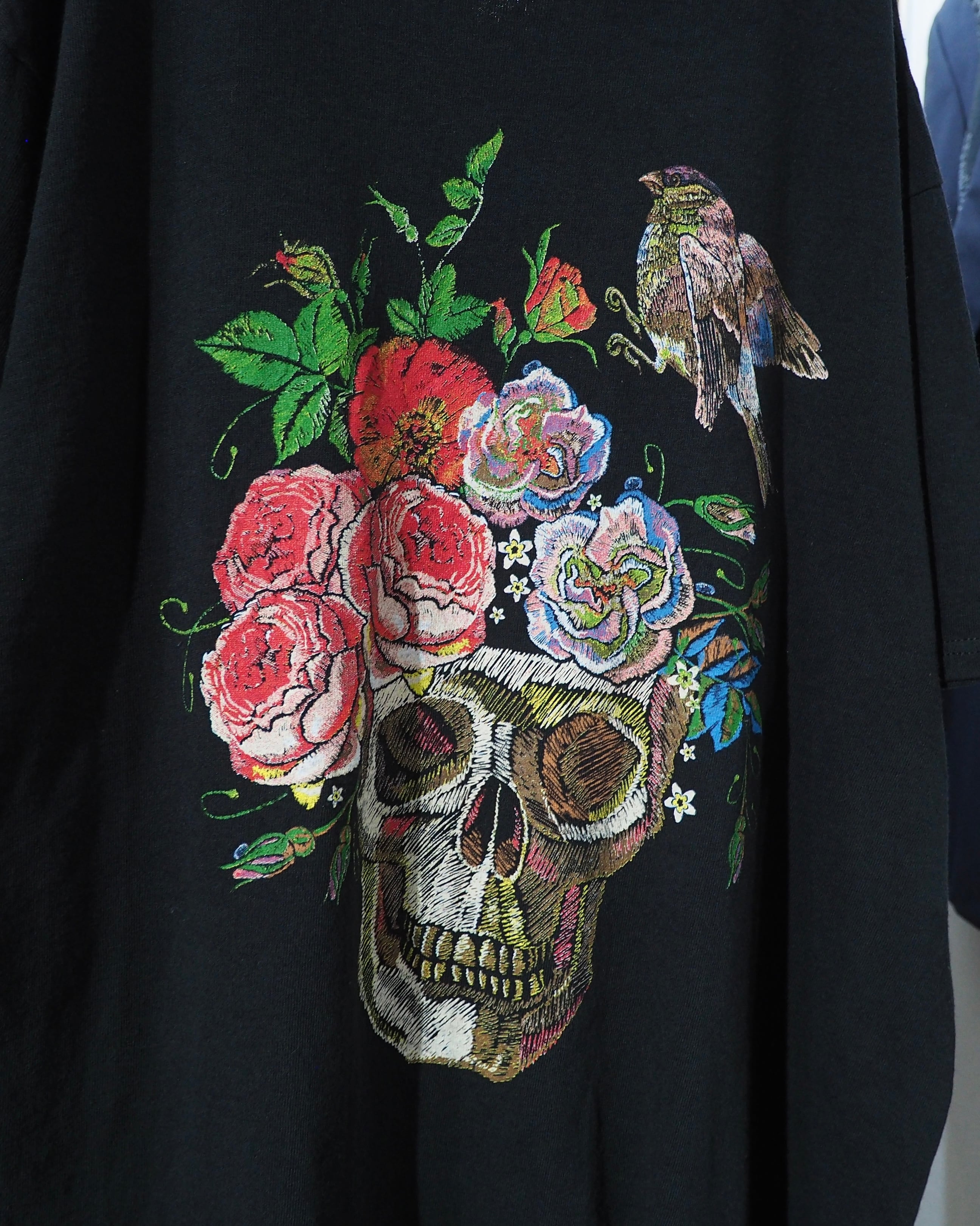 Skull × Flower Printed Graphic printed SS Tee