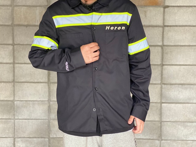 HERON PRESTON REFLECTIVE TWILL LS SHIRT BLACK MEDIUM 80JE6020