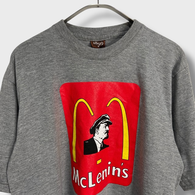 デッドストック　McLenin‘s パロディTシャツ　ロシア革命家　グレー　M