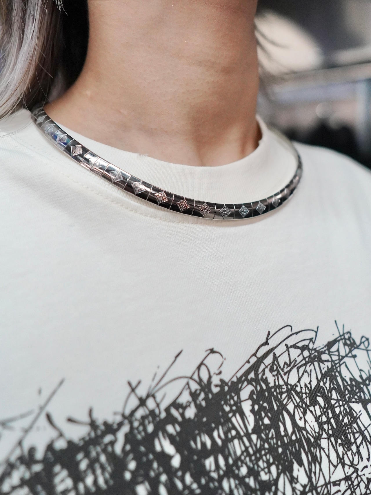 【PLANETSTUDIO】snake rgombus necklace