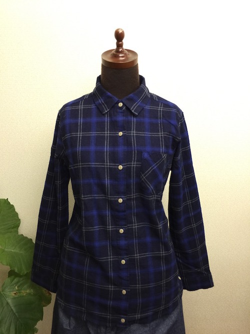 INDIGOネルネルチェック カシュクールシャツ＜レディース＞CFLD1510KS-25:INDIGOxBLUE ￥7,900⇒¥3,950   SALE!!!