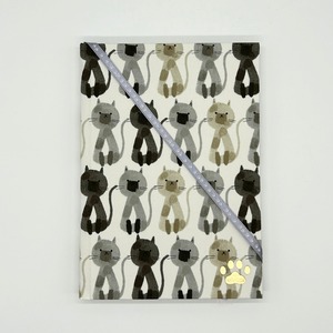 【HONcept】テキスタイルノート Cats  ／Otoboke neko オトボケネコ セピア