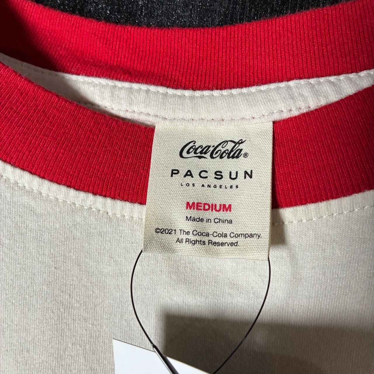 COCA COLA コカコーラ　リンガーTシャツ　赤白　