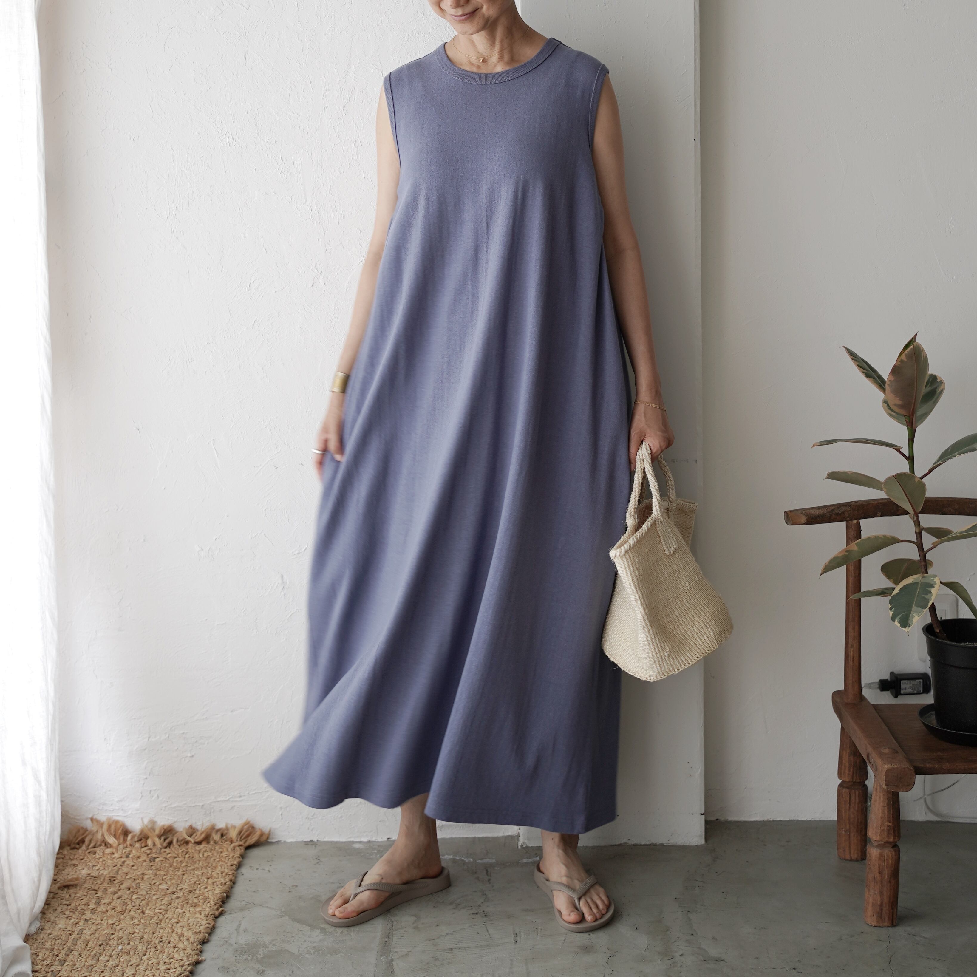 年末セール12/27までアホープヘンプA HOPE HEMP未使用ワンピース青 AHOPEHEMP（アホープヘンプ） a hope hemp Tシャツ レディース ヘンプ