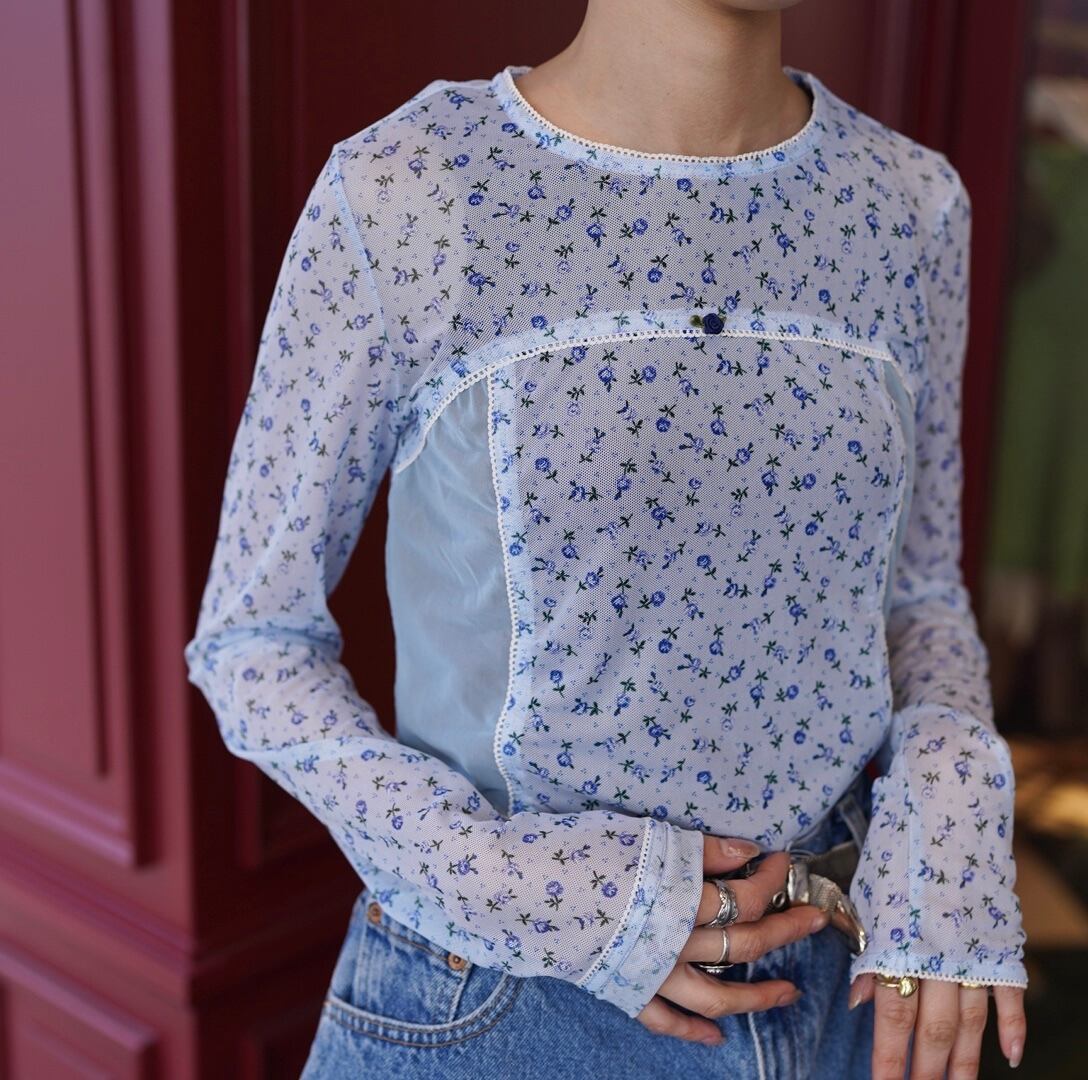 MAISON SPECIAL(メゾンスペシャル) “ Small Floral Pattern Mesh Fabric Inner Tops”
