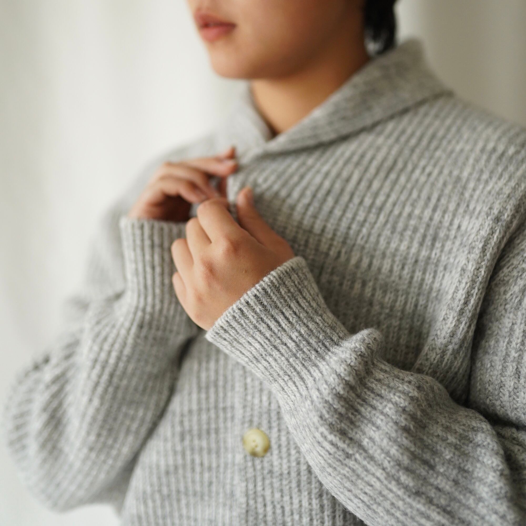 NKNIT カラーカーディガングレー①