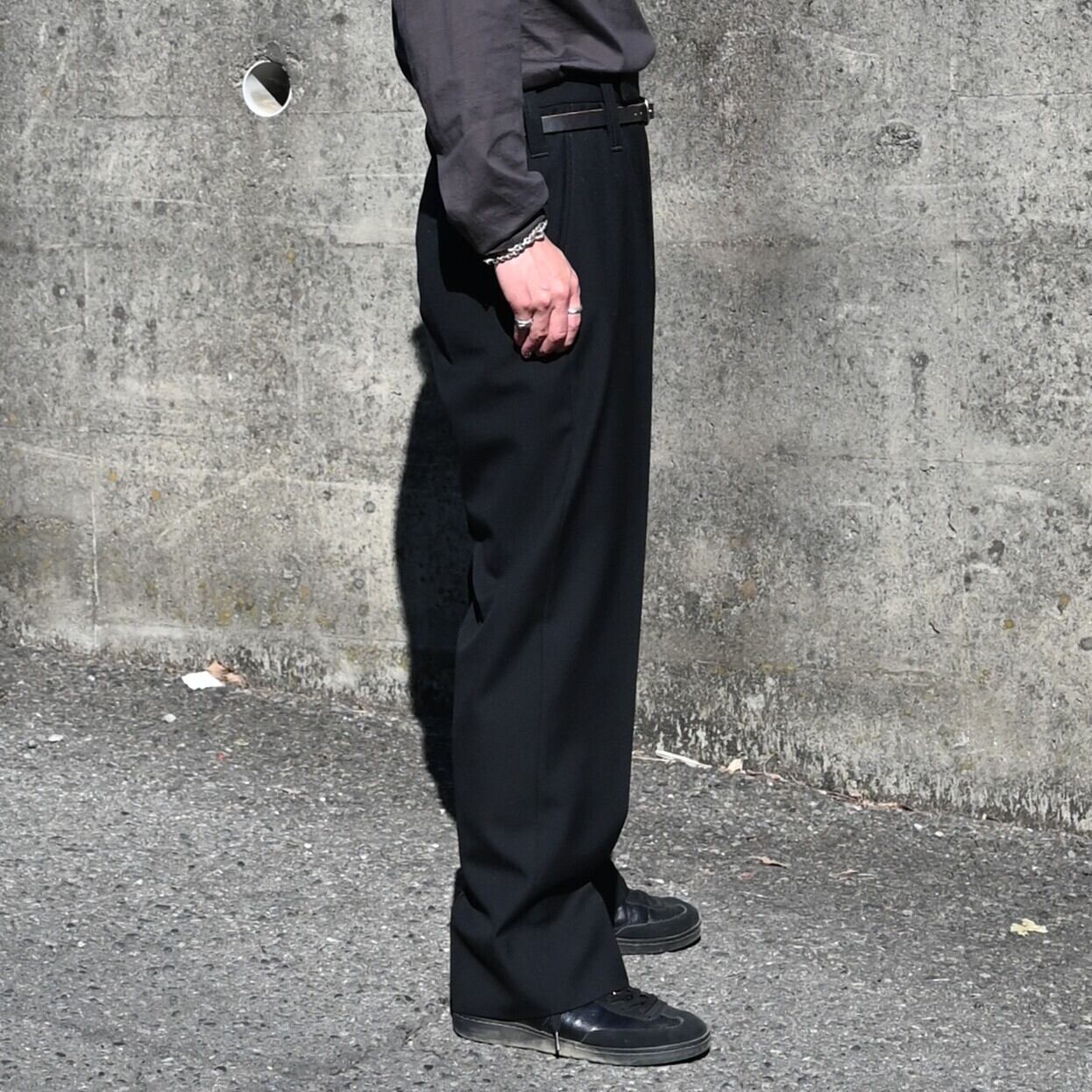 INTERIM / MILITARY WOOL SERGE 1-TUCK FRENCH ARMY WIDE TAPERED